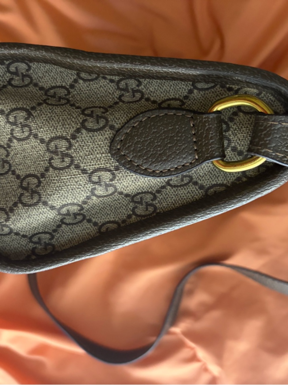 Brown Elegant Vintage Supreme Style Convertible Bag with Green & Red Web - Picture 9 of 13